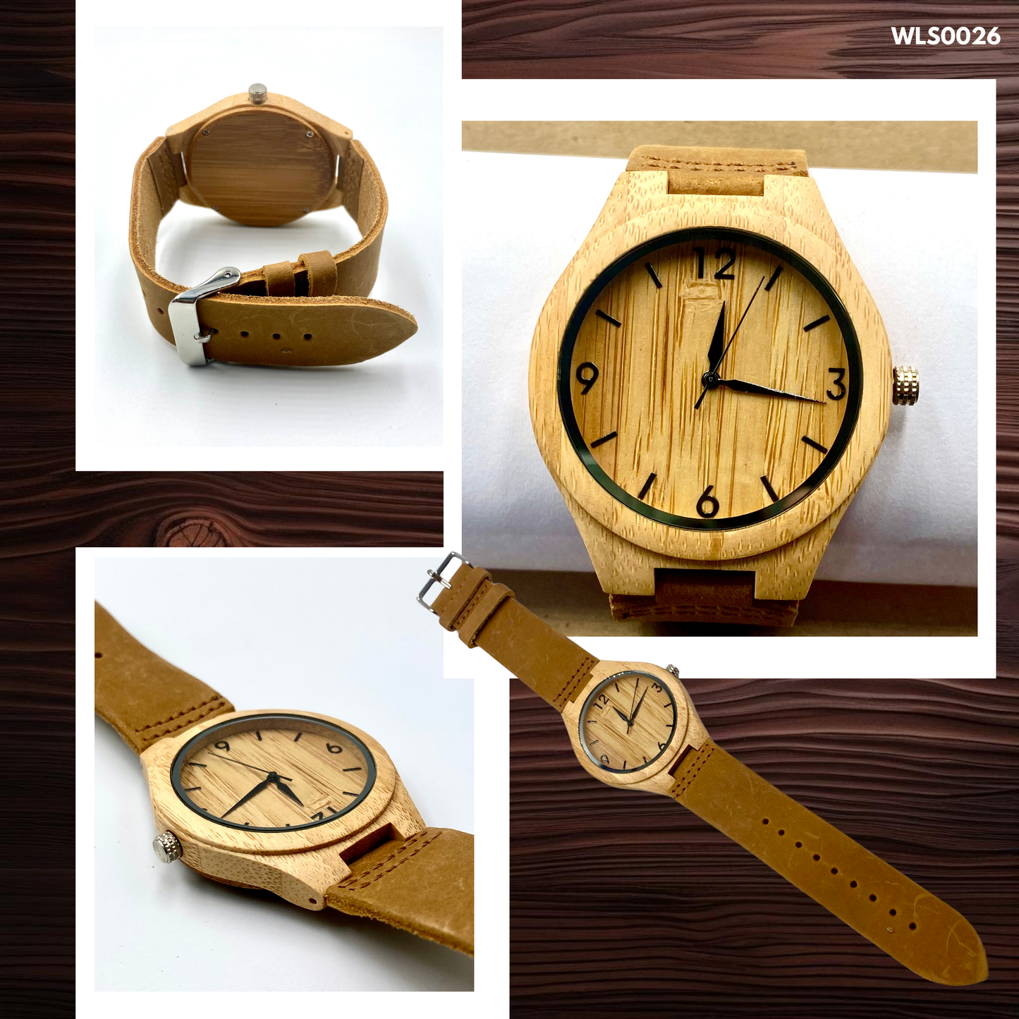 Wooden Watches - Leather Straps (WLS0025,26,28,33,36,40)