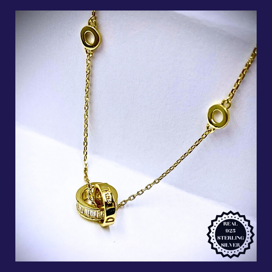 Sterling Silver - Gold Necklace (SGN25002)
