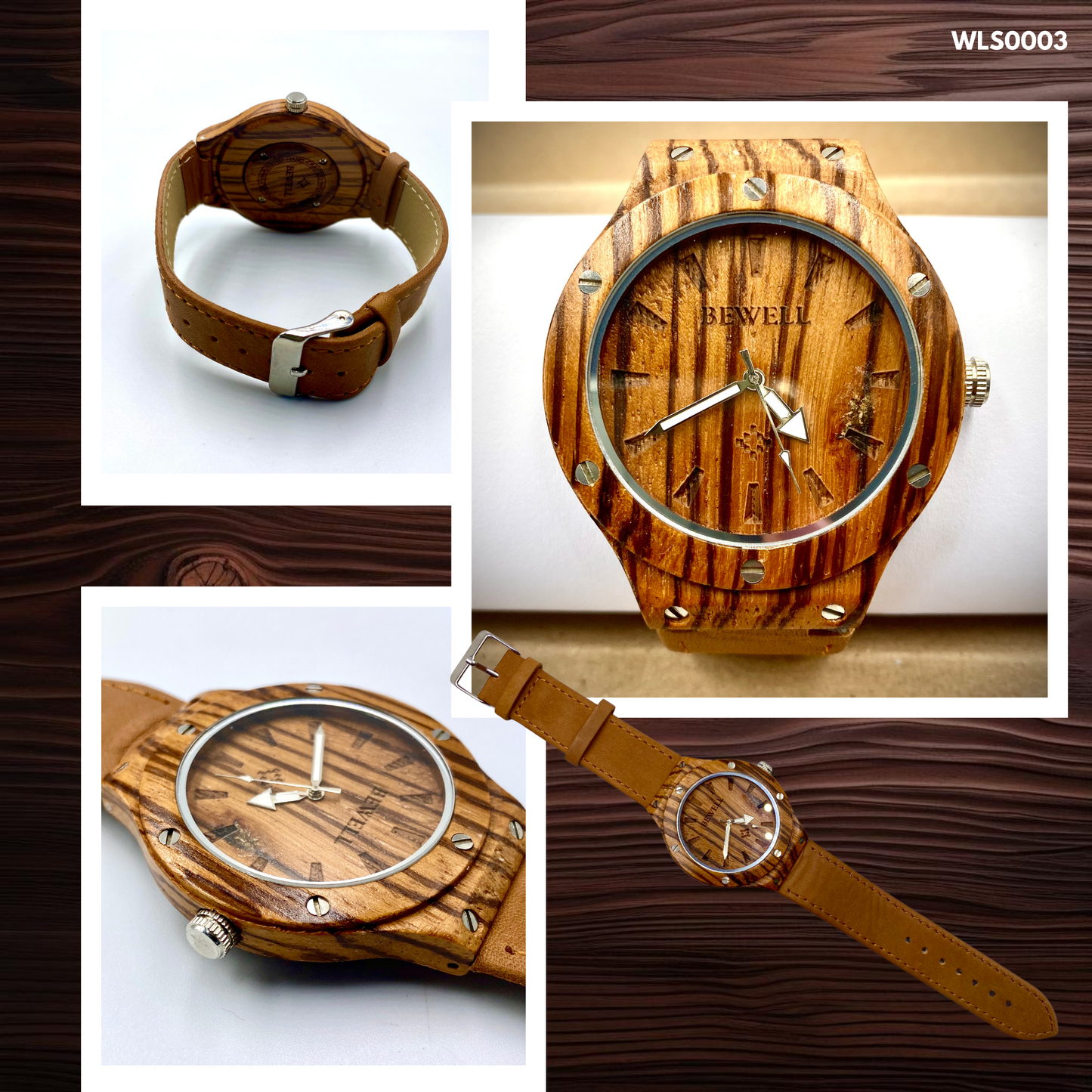 Wooden Watches - Leather Straps (WLS0002-6,8,9)