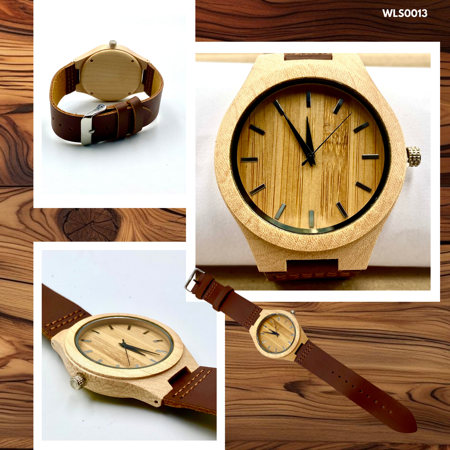 Wooden Watches - Leather Straps (WLS0011-13,15,16,18)