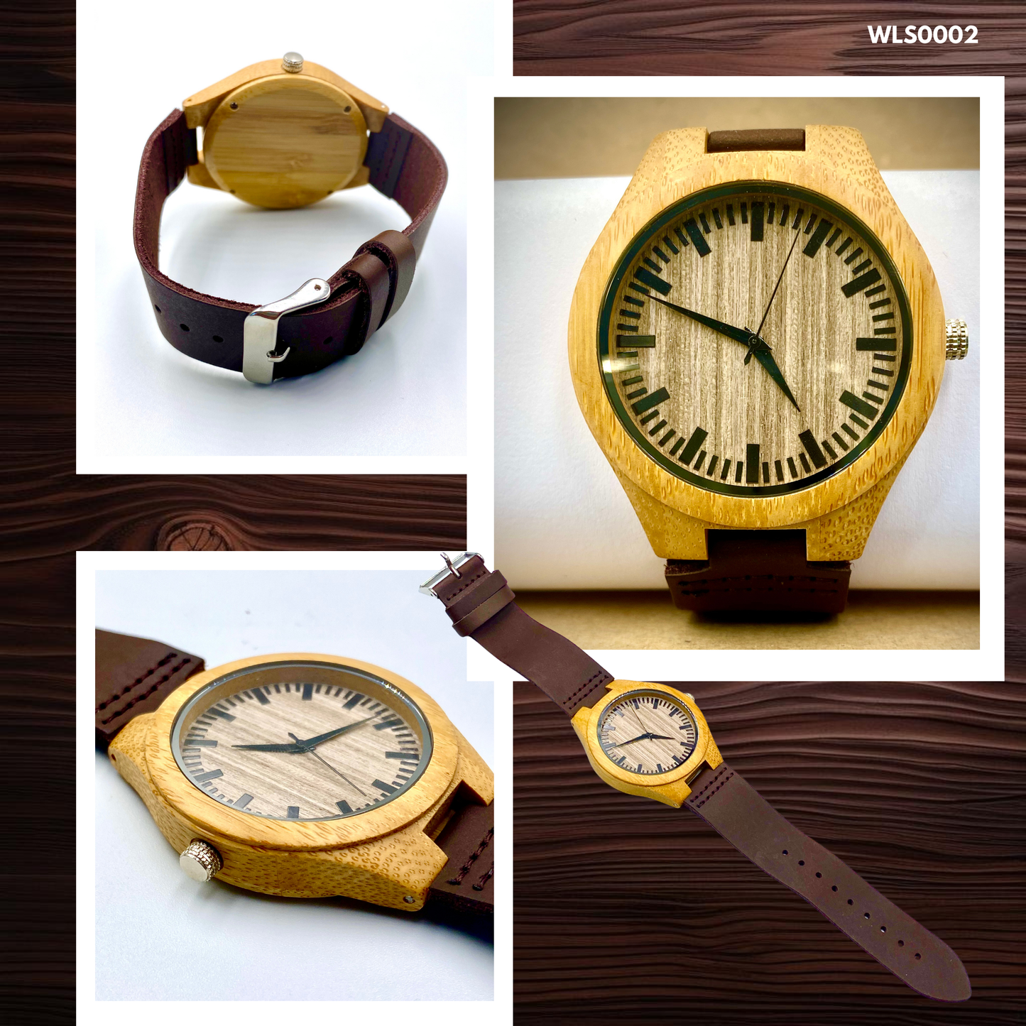 Wooden Watches - Leather Straps (WLS0002-6,8,9)