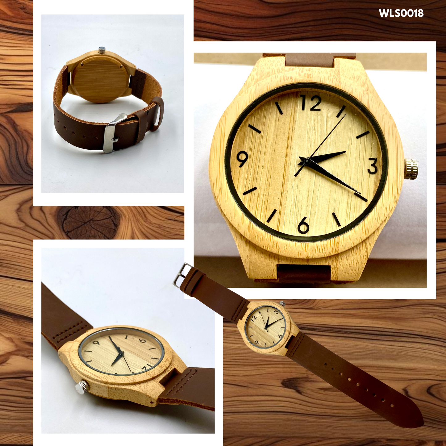 Wooden Watches - Leather Straps (WLS0011-13,15,16,18)