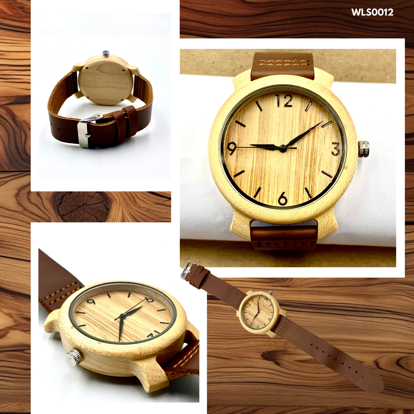 Wooden Watches - Leather Straps (WLS0011-13,15,16,18)