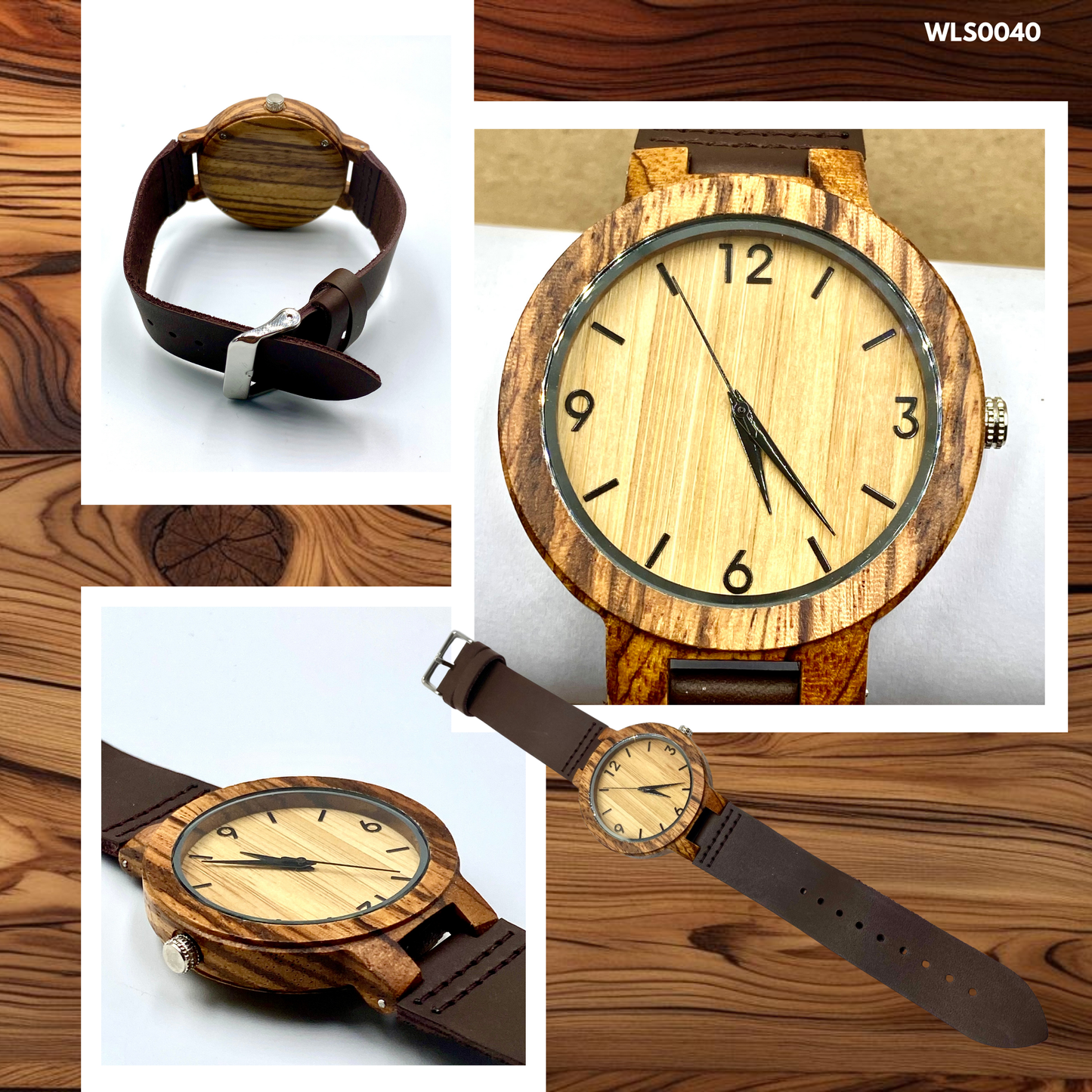 Wooden Watches - Leather Straps (WLS0025,26,28,33,36,40)