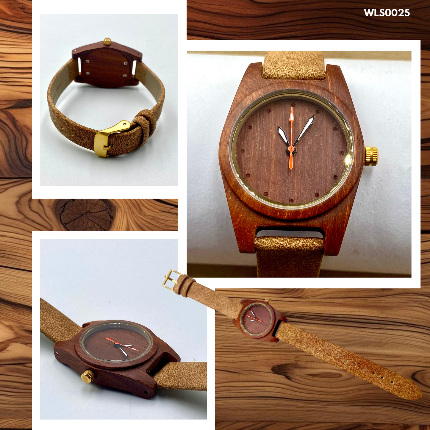 Wooden Watches - Leather Straps (WLS0025,26,28,33,36,40)