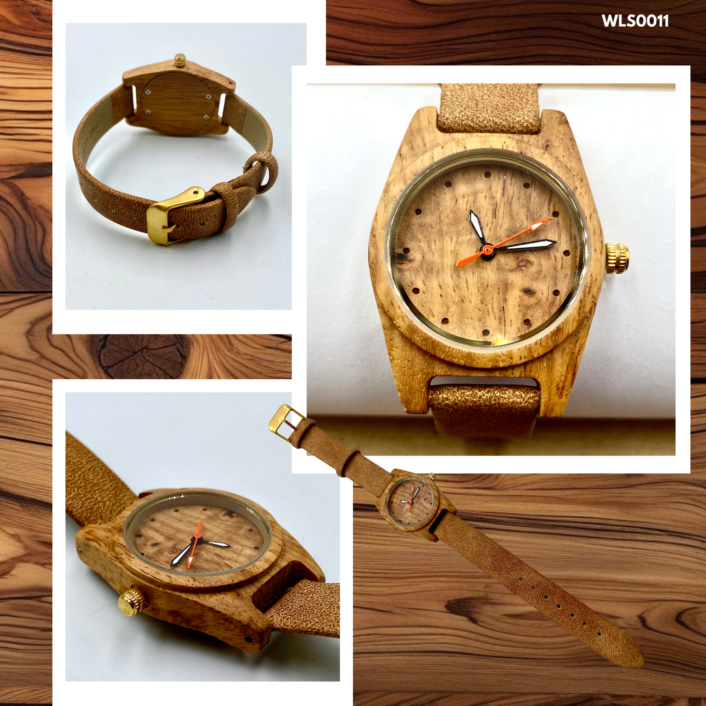 Wooden Watches - Leather Straps (WLS0011-13,15,16,18)