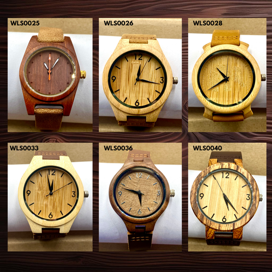 Wooden Watches - Leather Straps (WLS0025,26,28,33,36,40)