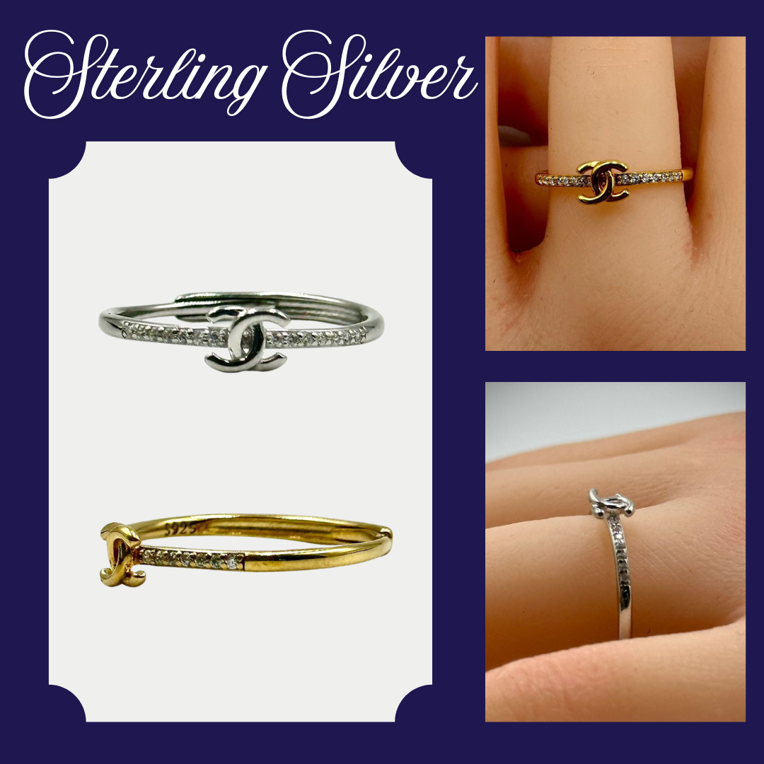 Sterling Silver/ Gold Plated Rings (SAR25003, SGAR25003)