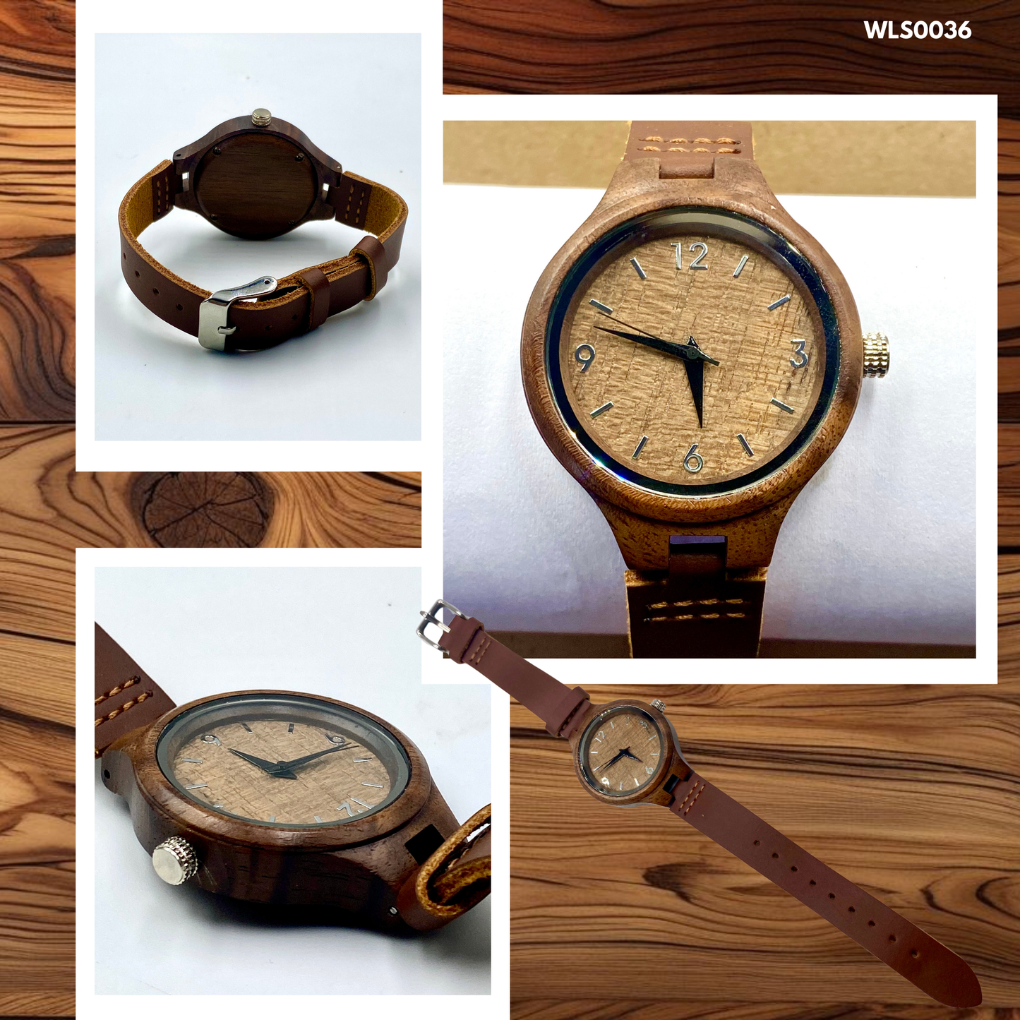Wooden Watches - Leather Straps (WLS0025,26,28,33,36,40)