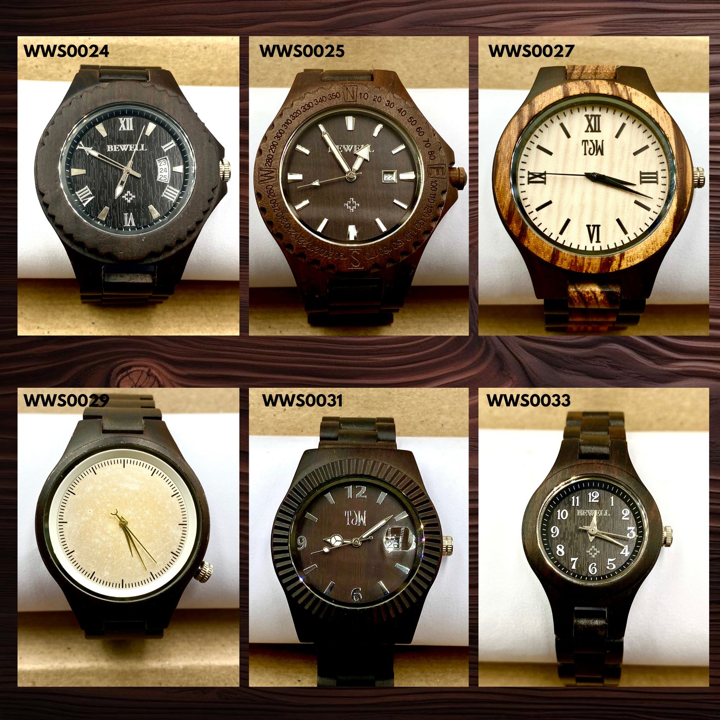 Wooden Watches - Wood Straps (WWS0024,25,27,29,31,33)