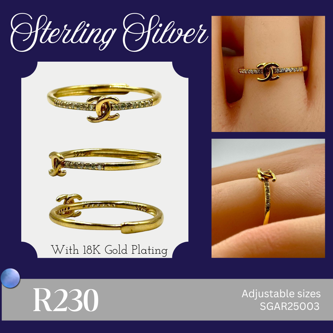 Sterling Silver/ Gold Plated Rings (SAR25003, SGAR25003)
