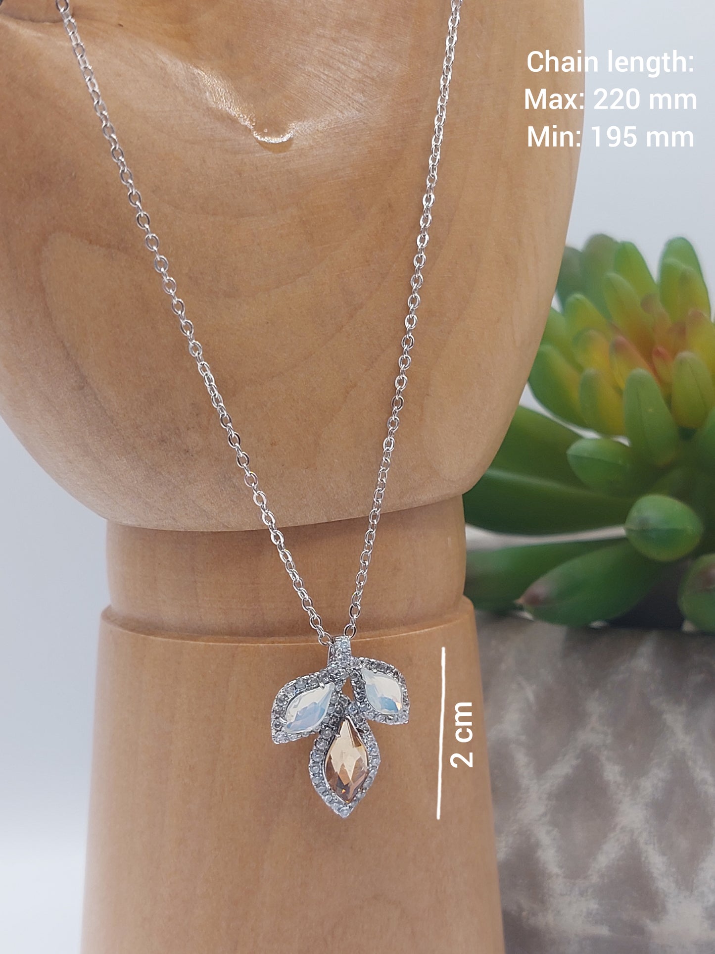 Single Flower Necklace with one Swarovski Stone